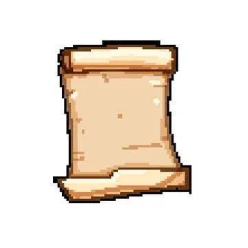 Retro papyrus parchment pixel art vector illustration Stock Illustration