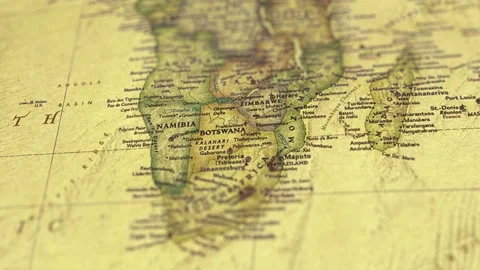 Retro Parchment World Map With Countries of South Africa. Stock-Footage 124127345