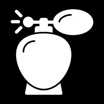 Retro parfume vector icon. White spray illustration on black background. Solid イラスト素材