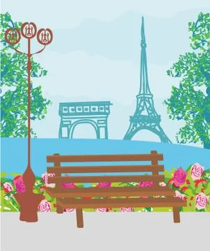 Retro Parisian card Stock Illustration