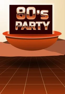 Retro party poster template. Stock Illustration