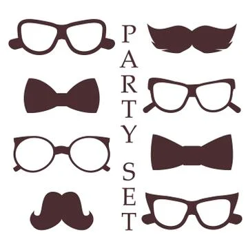 Retro party set vector Stock Illustration