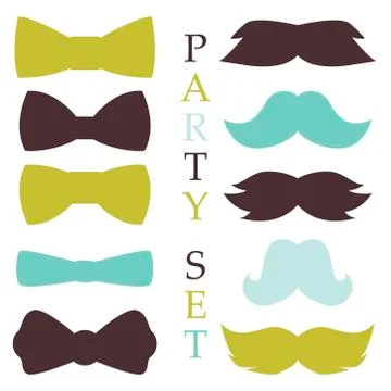 Retro party set vector Stock Illustration