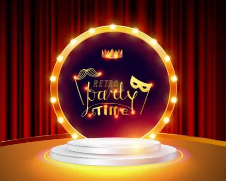 Retro Party Time Brush Script Style Hand lettering. Stock Illustration