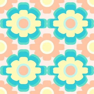 Retro Pastel Floral Pattern Stock Illustration