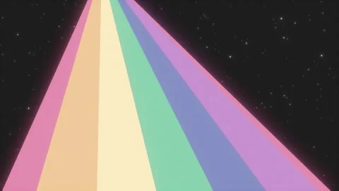 Retro Pastel Rainbow Stripes in Space Background Loop Stock Footage 332909693