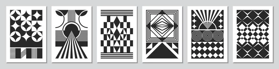 Retro pattern. Abstract modern black geometric shapes. Simple graphic illusion Stock Illustration