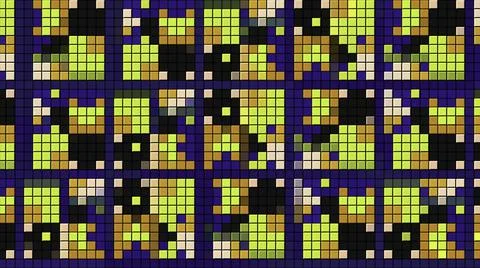 Retro pattern background with a design of construction game. Motion. Colorful Illustrazione stock