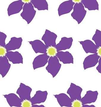Retro pattern with clematis Stock Illustration