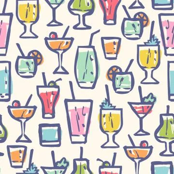Retro pattern for cocktail party Stock Illustration