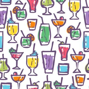 Retro pattern for cocktail party 库存插图