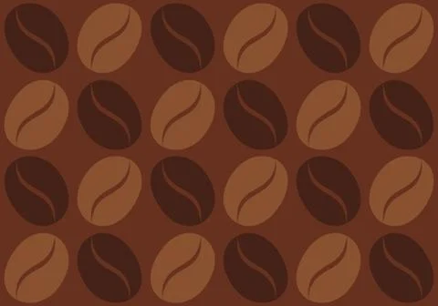 Retro pattern with coffee bean イラスト素材