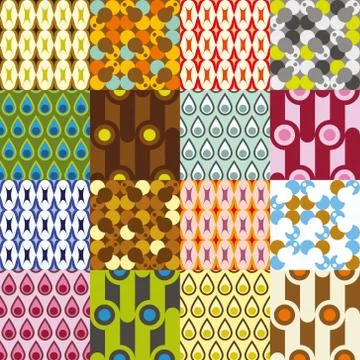 Retro  pattern collection Stock Illustration