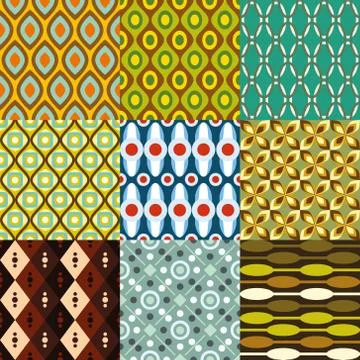 Retro  pattern collection Stock Illustration