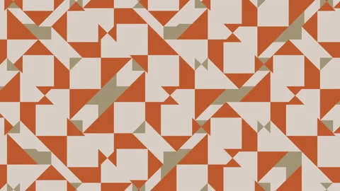 Retro pattern with dynamic geometric tiles in a seamless loop. Vintage mosaic Stock Footage 160109514