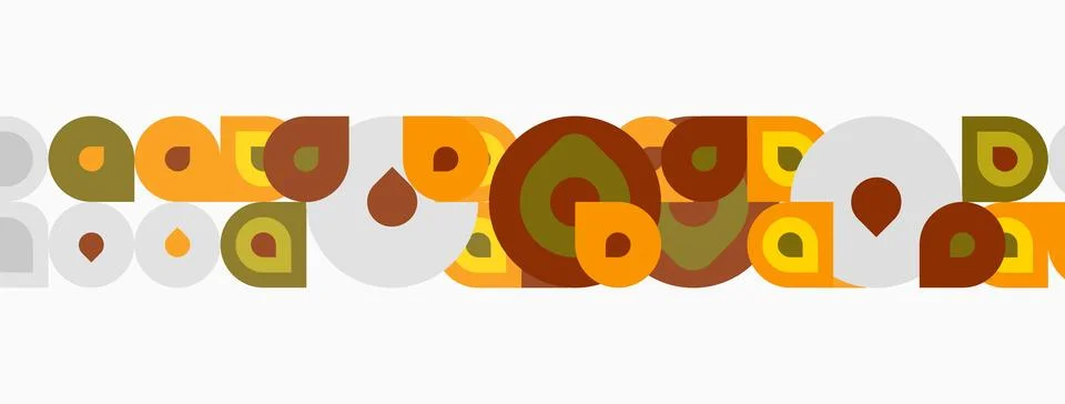 Retro pattern features circles, varying sizes, muted orange, brown tones. S.. 스톡 일러스트