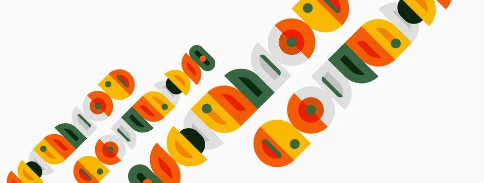 Retro pattern features colorful oval shapes. Repeating design creates texture Stock Illustration