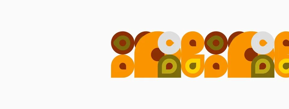Retro pattern features orange, brown, yellow circles. Simple design evokes 스톡 일러스트
