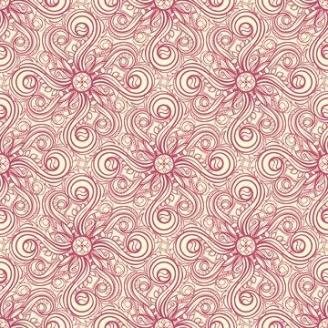 Retro pattern with flowers and leaves 库存插图