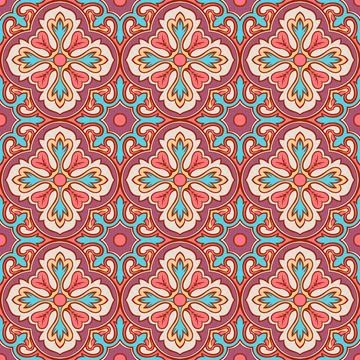 Retro pattern with flowers Stock Illustration