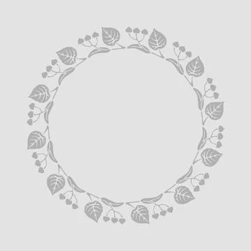 Retro pattern frame with flowers and leaves Stock Illustration