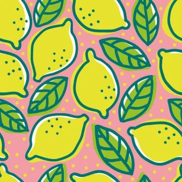 Retro pattern with lemons. Stock Illustration