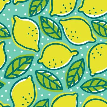 Retro pattern with lemons. Stock Illustration
