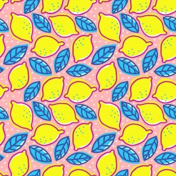 Retro pattern with lemons. Stock-Illustration