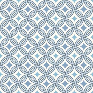 Retro pattern - lines, circles and diamond stars Stock Illustration