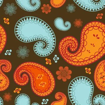 Retro pattern with luxury paisley. 스톡 일러스트
