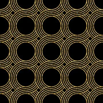 Retro pattern, made of glitter waves, lines and circles. Stock Illustration