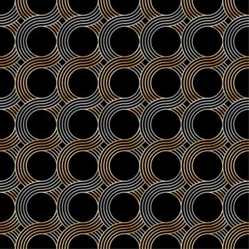 Retro pattern, made of glitter waves, lines and circles. Stock Illustration
