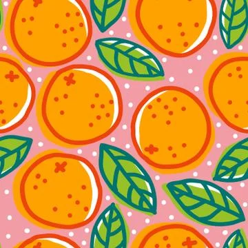 Retro pattern with oranges. Stock Illustration
