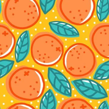Retro pattern with oranges. Stock Illustration