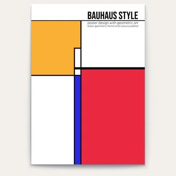 Retro pattern from square shapes. Piet Mondrian style. Cover design. Poster 스톡 일러스트