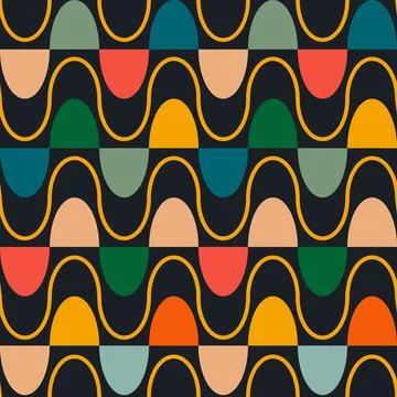 Retro pattern in the style of the 70s and 60s Illustrazione stock