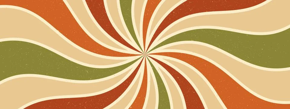 Retro pattern swirl background. Radial groovy starburst. Wavy line design w.. Stock Illustration