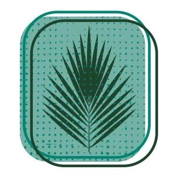 Retro pattern with tropical leaves. Geometric pattern with grunge texture. Re Stock Illustration