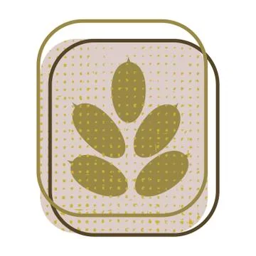 Retro pattern with tropical leaves. Geometric pattern with grunge texture. 스톡 일러스트
