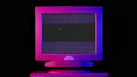 Retro pc with chroma key green screen, Old computer studio close-up, Desktop Stock Footage 236589295