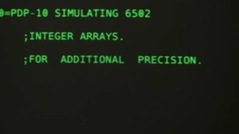 Retro pc with loading code console, programmer making scripts, green basic Stock Footage 214981677