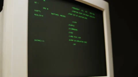 Retro pc with loading code console, prog... | Stock Video | Pond5