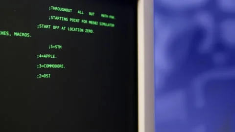 Retro pc with loading code console, prog... | Stock Video | Pond5