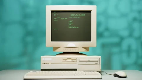 Retro pc with loading code console, prog... | Stock Video | Pond5