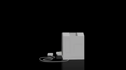 Retro PC turns on itself Video stock 243722977