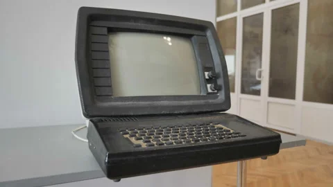 Retro PC. View Using Slider Stock Footage 153398830