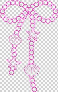 Retro Pearl Bow Shell Girly Summer Bow Doodle Outline Hand Drawn Stock Illustration