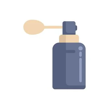 Retro perfume bottle with bulb atomizer spraying fragrance Stock Illustration