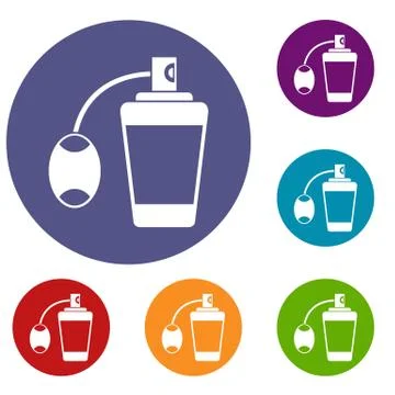 Retro perfume icons set Stock-Illustration