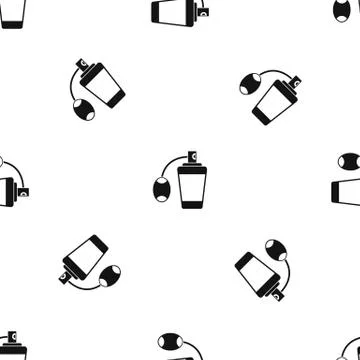 Retro perfume pattern seamless black Illustrazione stock